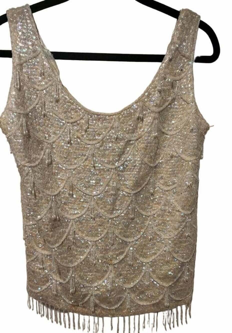 Kenzar Hong Kong Vintage Beaded Sequin Tank Top